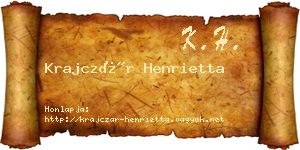 Krajczár Henrietta névjegykártya