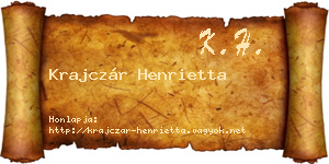 Krajczár Henrietta névjegykártya